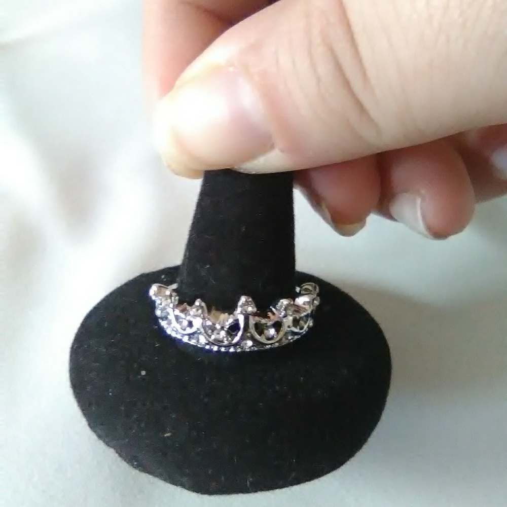 Princess crown ring 925stetling silver 7